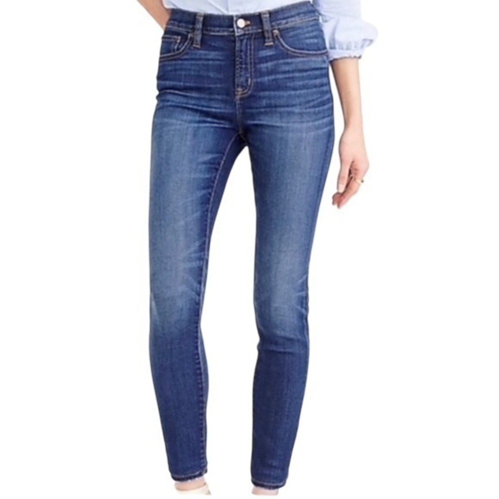 J. Crew Women's Lookout High Rise Skinny Jeans in Deep Blue